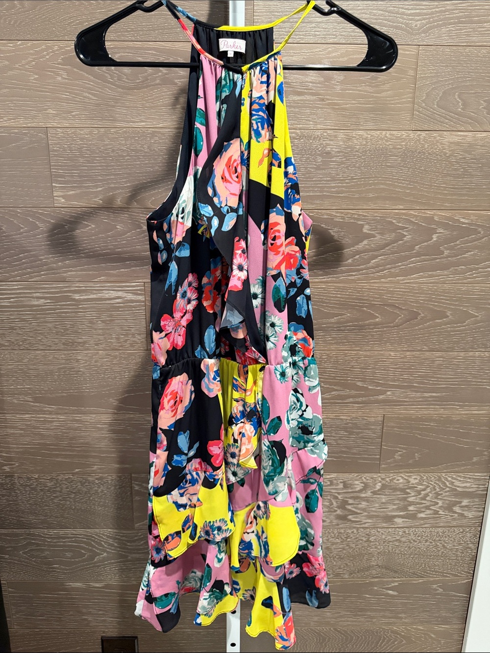 Floral Halter Ruffle Dress